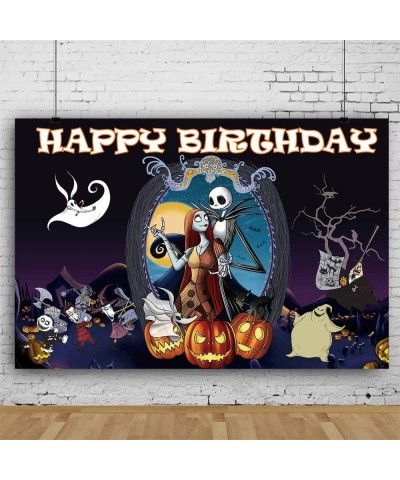 Nightmare Party Decorations Backdrop Halloween Happy Birthday Background Banner for Kids Boys Birthday Party Decoration Chris...