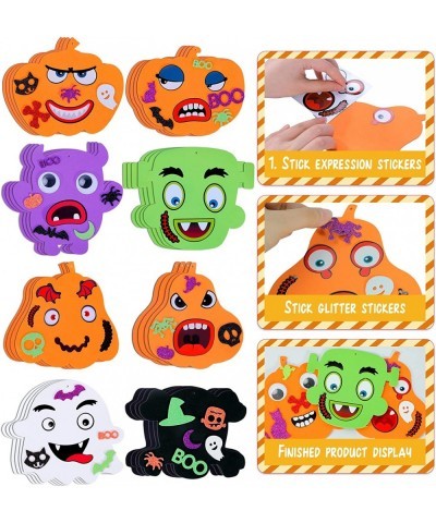 204PCS Halloween Pumpkin Foam Stickers Craft Kit for Kids Glitter Shapes Pumpkin Ghost Skull Halloween Decorations Party Favo...