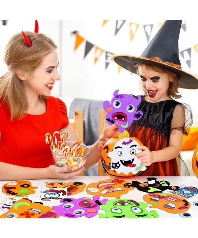 204PCS Halloween Pumpkin Foam Stickers Craft Kit for Kids Glitter Shapes Pumpkin Ghost Skull Halloween Decorations Party Favo...