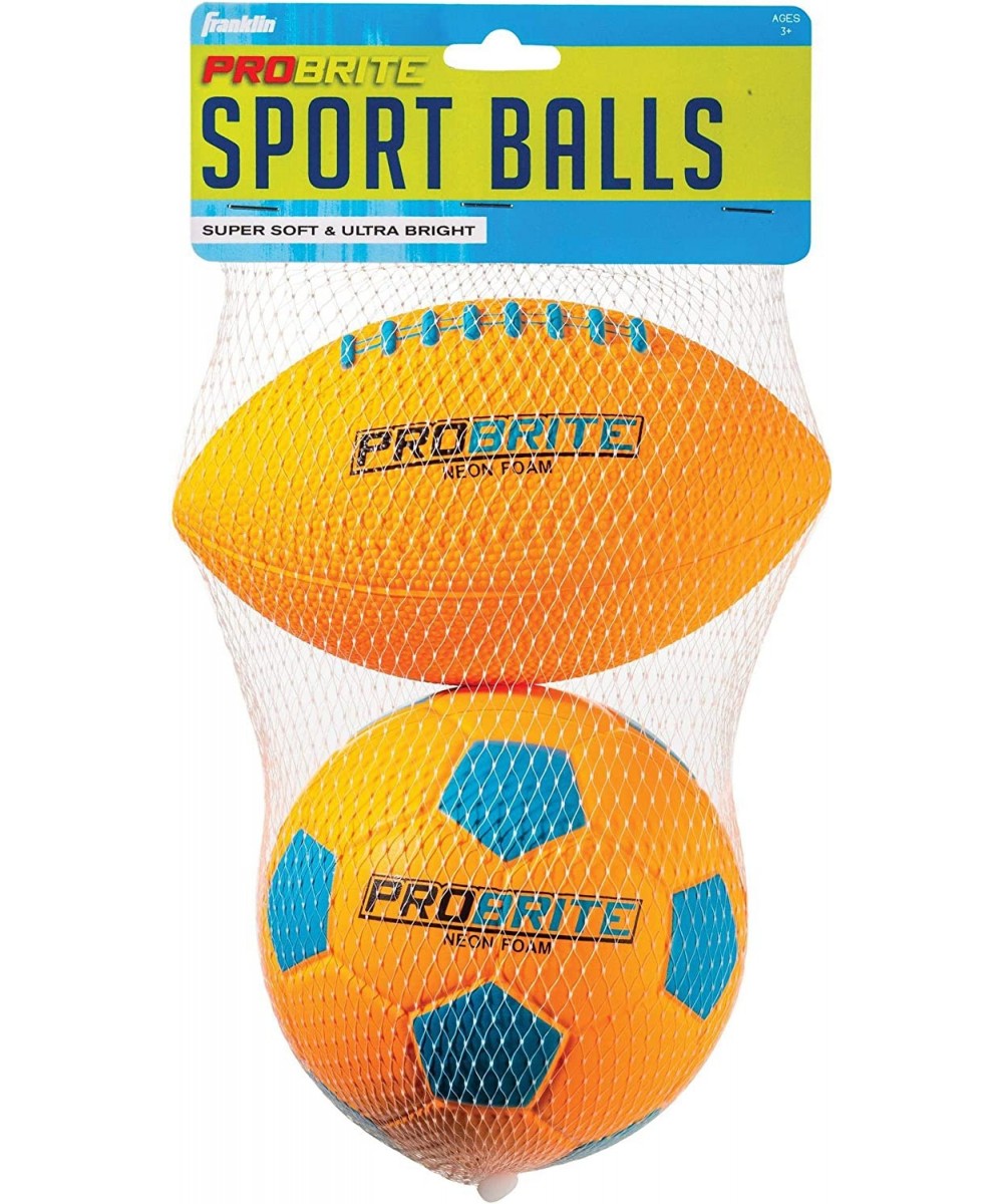 60163 Mini Pro Brite Foam Football & Soccer Ball Multi $36.66 Kickballs & Playground Balls