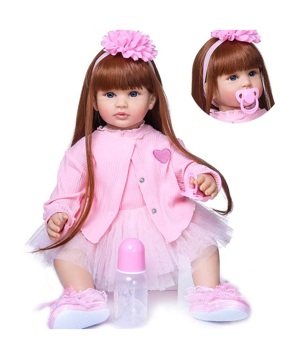 Pinky Lifelike Reborn Toddler Dolls Girl 24inch 60CM Realistic Looking Princess Baby Doll Vinyl Silicone Long Hair Babies Toy...