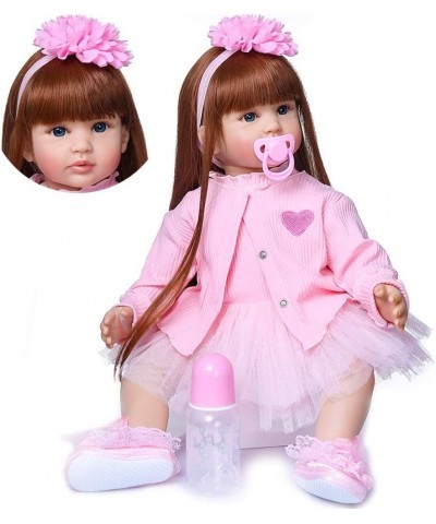 Pinky Lifelike Reborn Toddler Dolls Girl 24inch 60CM Realistic Looking Princess Baby Doll Vinyl Silicone Long Hair Babies Toy...