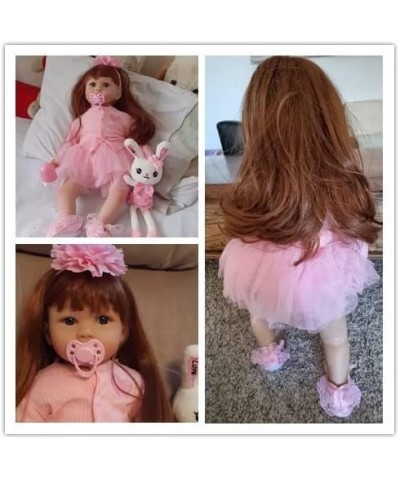 Pinky Lifelike Reborn Toddler Dolls Girl 24inch 60CM Realistic Looking Princess Baby Doll Vinyl Silicone Long Hair Babies Toy...