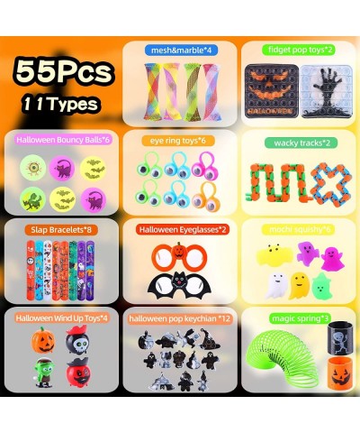 55 pcs Halloween Fidget Toys Pack Halloween Stress Relief Toys Set Fidget Toys Set for Kids Anxiety Autism Halloween Trick or...