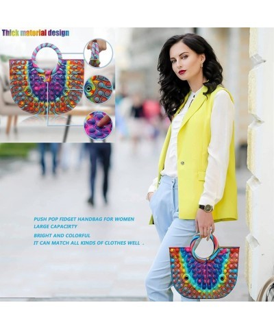 Push Pop Fidget Toys Handbag and Purses Latest Popular Silicone Rainbow Top Handle Satchel Shoulder Tote Bags Beautiful Large...