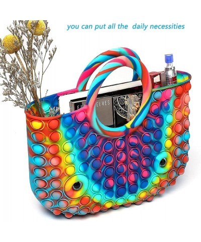 Push Pop Fidget Toys Handbag and Purses Latest Popular Silicone Rainbow Top Handle Satchel Shoulder Tote Bags Beautiful Large...