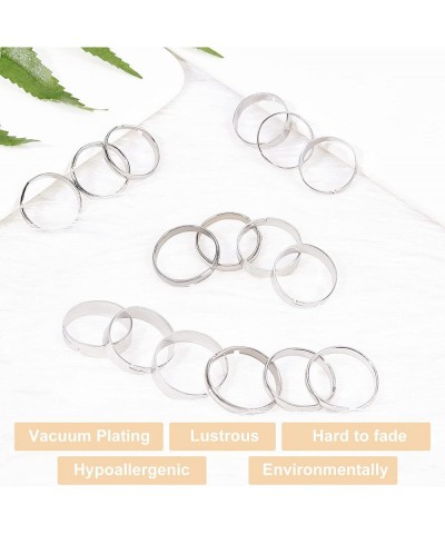 About 120pcs 4 Sizes Adjustable Stainless Steel Plain Band Rings Finger Stackable Rings Set Knuckle Tail Ring Stainless Steel...