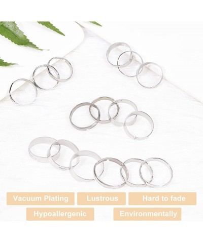 About 120pcs 4 Sizes Adjustable Stainless Steel Plain Band Rings Finger Stackable Rings Set Knuckle Tail Ring Stainless Steel...