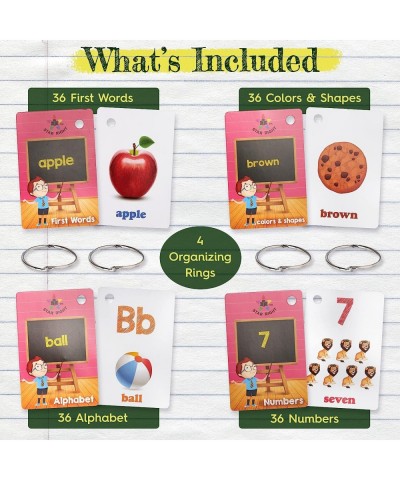 Numbers & Sight Words Flash Cards Set of 4 - Numbers First Words Colors Shapes and Alphabet Flashcards - 4 Binder Rings - 144...