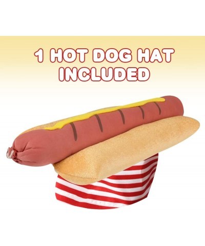 Funny Hot Dog Hat 1 PC Fun Fast Food Hotdog Hat Soft Plush Costume Accessory Hat Pizza Party Supplies Decorations One Size Fi...