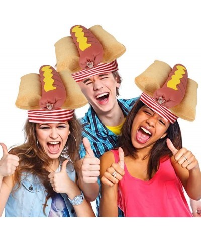 Funny Hot Dog Hat 1 PC Fun Fast Food Hotdog Hat Soft Plush Costume Accessory Hat Pizza Party Supplies Decorations One Size Fi...