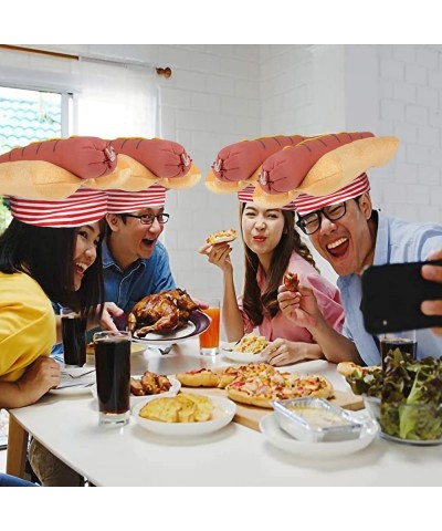 Funny Hot Dog Hat 1 PC Fun Fast Food Hotdog Hat Soft Plush Costume Accessory Hat Pizza Party Supplies Decorations One Size Fi...