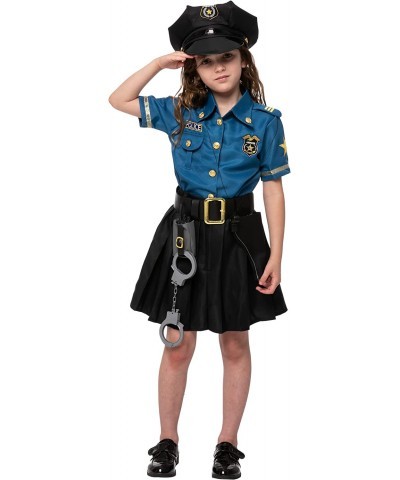 Police Officer Costume for Kids in Light Blue Colour for Girls 3T to L $45.03 Kids' Costumes