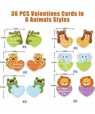 32PCS Valentine's Day Slap Bracelets Animal Slap Wristbands with 36PCS Valentine Day Cards for Kids Party Favors Gift Bag Fil...