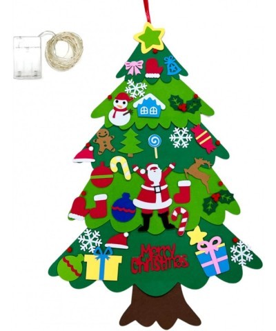 Felt Toddles Christmas Tree for Kids Xmas DIY Wall Hanging 32 Ornaments Children Gift with String Light (Without Battery) $30...