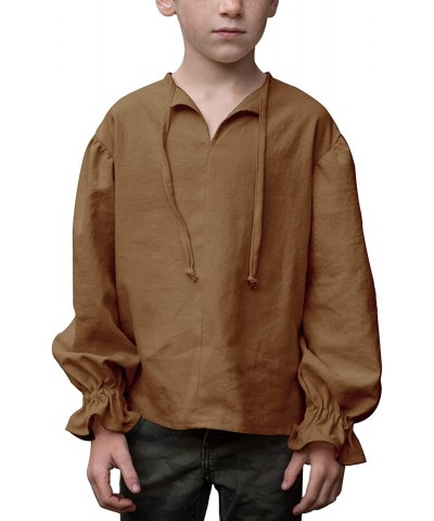 Boys Medieval Pirate Costume Shirt Kids Medieval Renaissance Ruffled Long Sleeve Halloween Scottish Jacobite Tops $48.25 Kids...