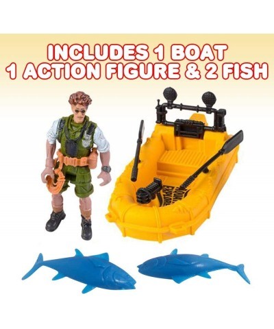 Small Aquatic Play Set for Kids Cool Playset with Action Figure Floating Boat and 2 Fish Fun Bathtub Toys for Kids Great Birt...