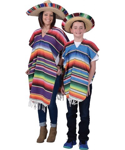 Child Sombrero Hat with Serape Trim Straw Hat for Cinco de Mayo Mexican Serape Costume $21.97 Kids' Dress-Up Accessories