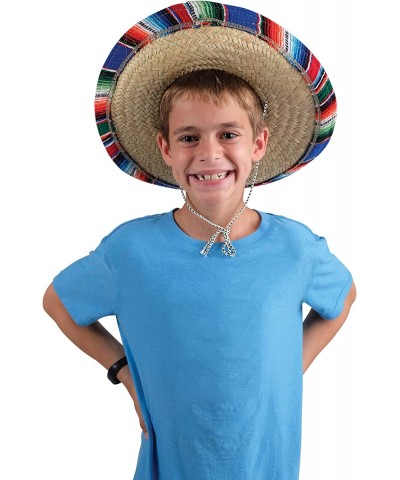 Child Sombrero Hat with Serape Trim Straw Hat for Cinco de Mayo Mexican Serape Costume $21.97 Kids' Dress-Up Accessories