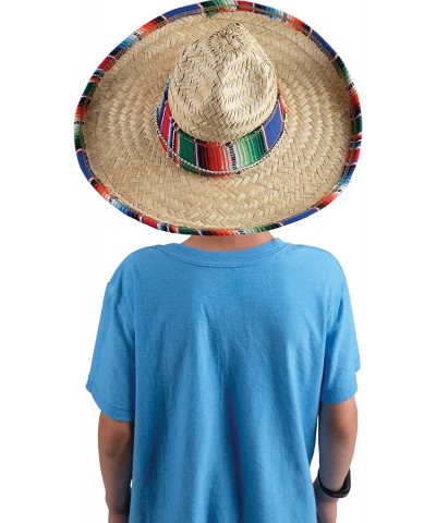 Child Sombrero Hat with Serape Trim Straw Hat for Cinco de Mayo Mexican Serape Costume $21.97 Kids' Dress-Up Accessories