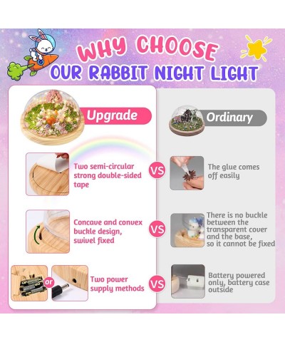 Make Your Own Night Light Rabbit DIY Kits for Girls Bunny Toys for Kids Ages 4-8 Arts and Crafts Lamp Project for Girls(USB U...