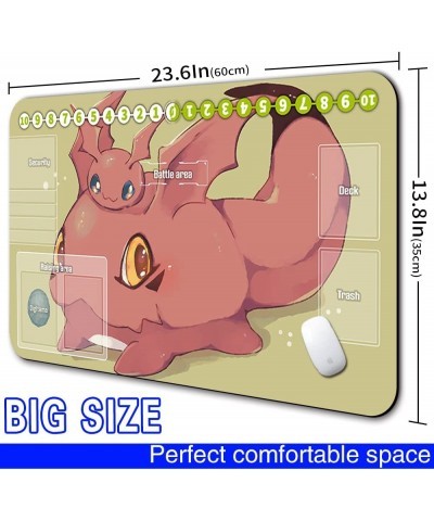 Board Game DTCG Duel Playmat Trading Card Game Mat Compatible for Digimon TCG CCG RPG with Card Zones + Free Mat Bag (23.6x13...