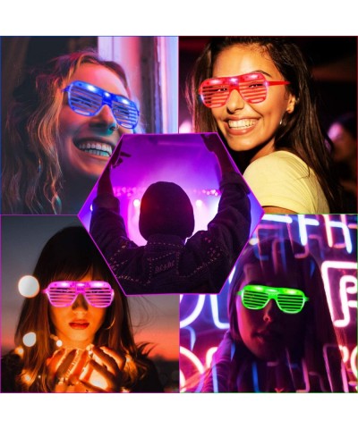 60 Pack LED Party Light Up Glasses 5 Colors Light Up Shutter Shades Glow in The Dark New Year Gifts RaveClassroom Events Carn...