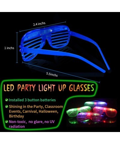 60 Pack LED Party Light Up Glasses 5 Colors Light Up Shutter Shades Glow in The Dark New Year Gifts RaveClassroom Events Carn...