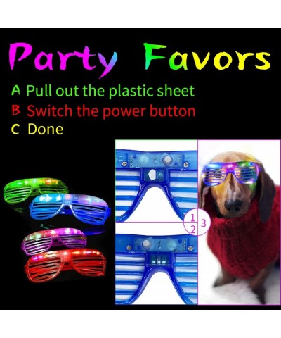 60 Pack LED Party Light Up Glasses 5 Colors Light Up Shutter Shades Glow in The Dark New Year Gifts RaveClassroom Events Carn...