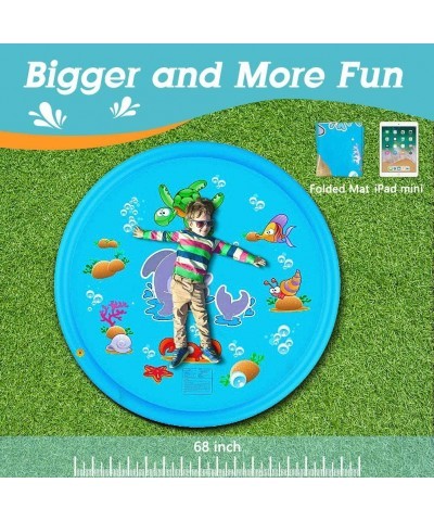 Splash Pad Outdoor Toddler Toys for Kids 68in Baby Pool Sprinkler Fun Summer Water Toys Backyard Play Mat for Boys Girls Chri...