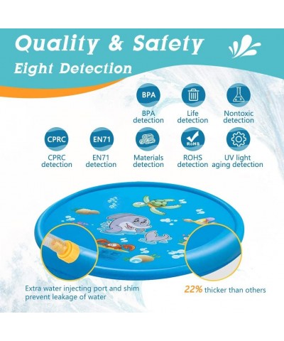 Splash Pad Outdoor Toddler Toys for Kids 68in Baby Pool Sprinkler Fun Summer Water Toys Backyard Play Mat for Boys Girls Chri...