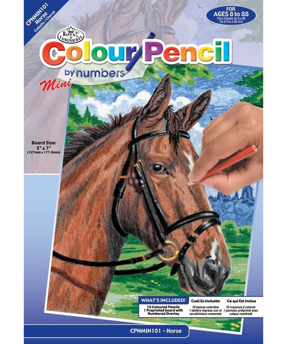 Mini Color Pencil By Number Kits Horse $14.10 Craft Kits