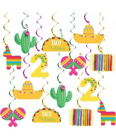 20Pcs Taco Twosday Birthday Party Hanging Swirl Decorations Mexican Fiesta 2nd Birthday Decorations for Taco Twosday Mexican ...