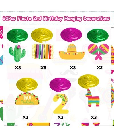 20Pcs Taco Twosday Birthday Party Hanging Swirl Decorations Mexican Fiesta 2nd Birthday Decorations for Taco Twosday Mexican ...