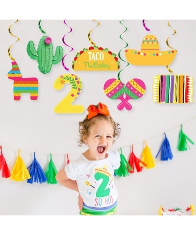 20Pcs Taco Twosday Birthday Party Hanging Swirl Decorations Mexican Fiesta 2nd Birthday Decorations for Taco Twosday Mexican ...