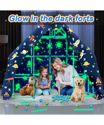 160PCS Kids Fort Building Kit Glow in the Dark Build a Fort with Blanket STEM Educational Toys for 4 5 6 7 8 9 10 11 12 Years...