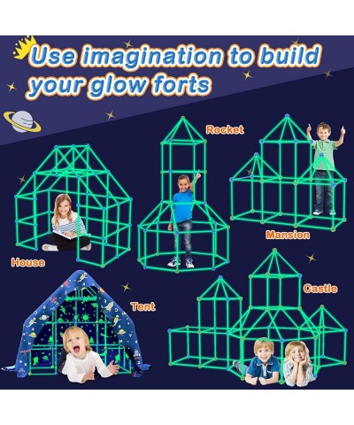 160PCS Kids Fort Building Kit Glow in the Dark Build a Fort with Blanket STEM Educational Toys for 4 5 6 7 8 9 10 11 12 Years...