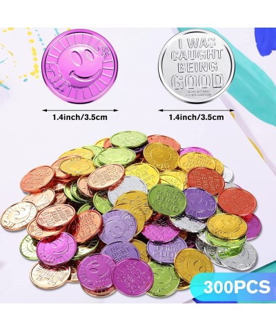 300 Pieces Kids Behavior Tokens Gift I Was Caught Being Good Incentive Coins Tokens School Teacher Prize Supplies for Kids Be...