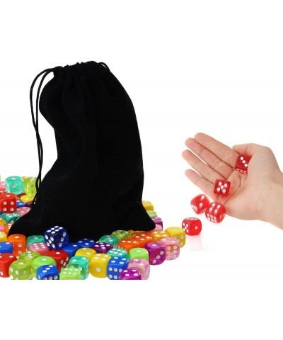 120 Pieces 6 Sided Dice Set Translucent & Solid Games Dice Set Colored Dice with Free a Black Velvet Pouches for Playing Game...