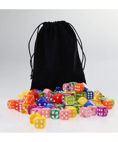 120 Pieces 6 Sided Dice Set Translucent & Solid Games Dice Set Colored Dice with Free a Black Velvet Pouches for Playing Game...