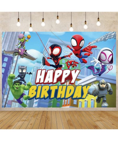 Spidey and His Amazing Friends Photography Backdrop Spider Hero Party Background Spidey and His Amazing Party Supplies 5x3Ft ...