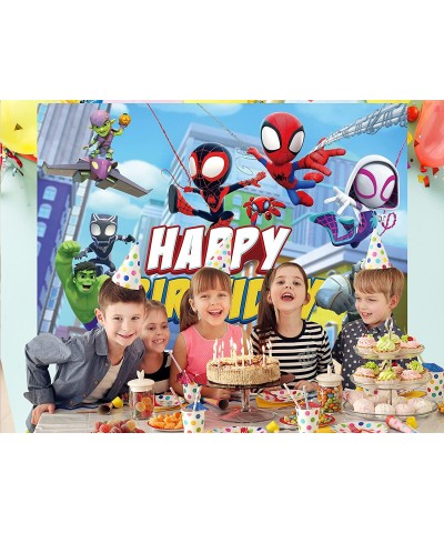 Spidey and His Amazing Friends Photography Backdrop Spider Hero Party Background Spidey and His Amazing Party Supplies 5x3Ft ...