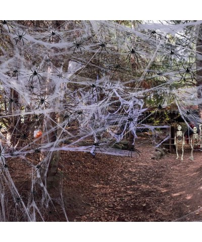 1000 sqft Spider Web Halloween Decorations with 100 Fake Spiders Stretchy Spider Web Stretch Cobwebs for Halloween Decoration...