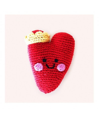 200-155 Fair Trade Heart Rattle 4-inch Length Red $19.08 Baby Rattles & Plush Rings