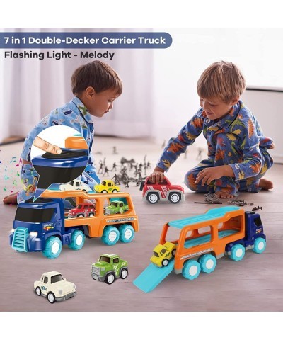 Toys for 1 2 3 4 Year Old Boys: Christmas Birthday Gifts for Kids 2022 | 7 in 1 Carrier Truck & Pull Back Car | Toddler Boy T...