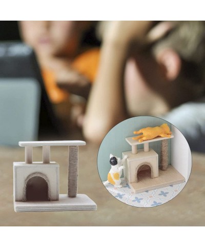 Wooden Dollhouse Cat Climbing Doll Pretend for Accessories $18.48 Dollhouse Accessories