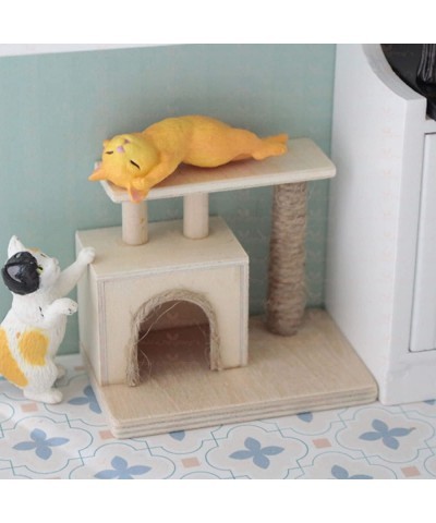 Wooden Dollhouse Cat Climbing Doll Pretend for Accessories $18.48 Dollhouse Accessories