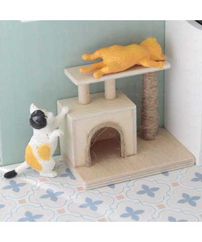 Wooden Dollhouse Cat Climbing Doll Pretend for Accessories $18.48 Dollhouse Accessories