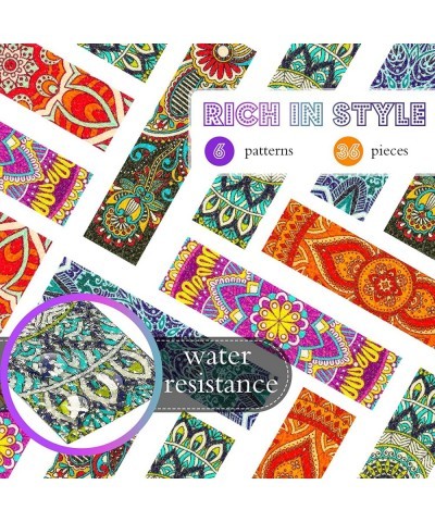 36 Pcs Calm Stickers Anxiety Sensory Stickers Kit Fidget Textured Strips Toys Bohemian Mandala Phone Tape Strips for Kids and...