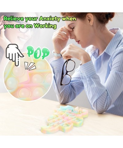 Glow in The Dark Dinosaur: 2Pack Fluorescent Dinosaur Anti-Anxiety Push POP Bubbles Sensory Dinosaur Bubble Popper Toys for B...